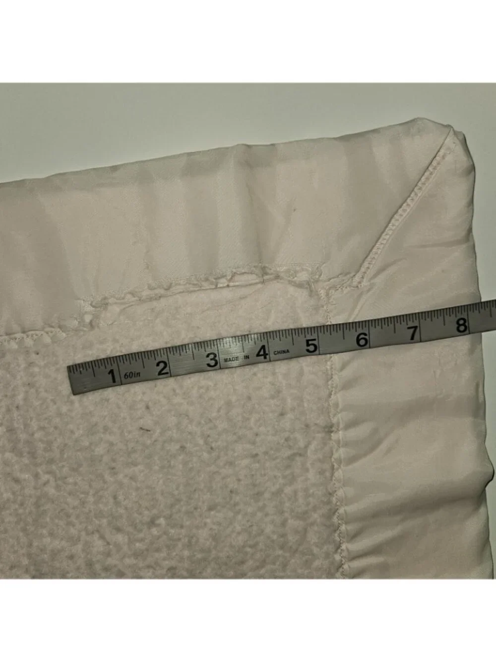 VTG Solid Pink Baby Blanket 38x43 Acrylic Satin Trim READ